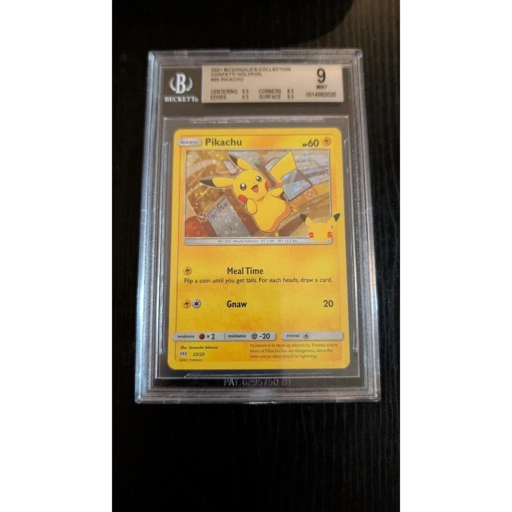 Beckett BGS 9 Mint – 2021 McDonald's Collection Confetti Holofoil Pikachu #25/25